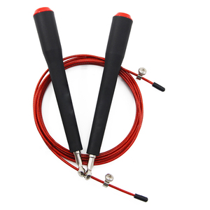 Logo personnalisé 3m professionnel MMA Gym formation haute vitesse noir poignée en plastique <span class=keywords><strong>corde</strong></span> à <span class=keywords><strong>sauter</strong></span> à <span class=keywords><strong>sauter</strong></span> avec fil de câble <span class=keywords><strong>rouge</strong></span> - Product Image 4