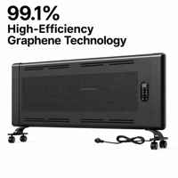 Calentador Infrarrojo Sostenible de 1500W, Radiador Inteligente de Grafeno, Solución de Calefacción con Carbono Neutral para Edificios Ecológicos, 99.1% de Eficiencia