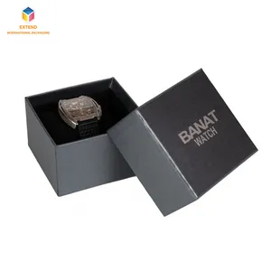 custom Logo cheap paper cardboard watch gift box black watch box for watches
