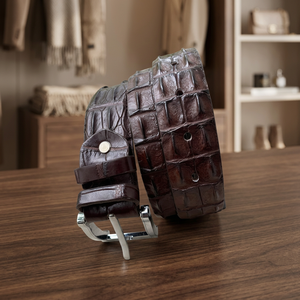 Porte-clés carré en acier pour homme, en cuir de vachette de très bonne qualité, motif crocodile, robuste, durable, style vintage, logo européen, très résistant - Product Image 1