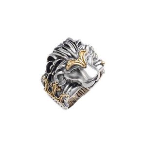 Lion Head Men's <b>Ring</b> Animal Shape Silver Gold Tone Jewelry Gift For Him Fashion <b>Statement</b> <b>Ring</b> - Product Image 1