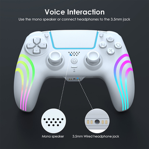 Manette de jeu sans fil HS-PS5230 avec double vibration, joystick lumineux RGB pour P5, accessoires de jeu PC - Product Image 4