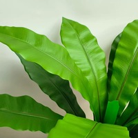 Asplaium Nidus daun plastik buatan, realistis tahan air UV awet ringan ramah lingkungan untuk penggunaan dalam/luar ruangan