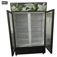 À double face commerciale d'affichage de porte en verre cool boissons réfrigérateur électronique transparente côte à côte réfrigérateur supermarché cola