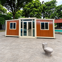 Villa préfabriquée moderne et respirante de 20 pieds à double aile extensible, effet bois, idéale pour les vacances en famille - Meilleures ventes
