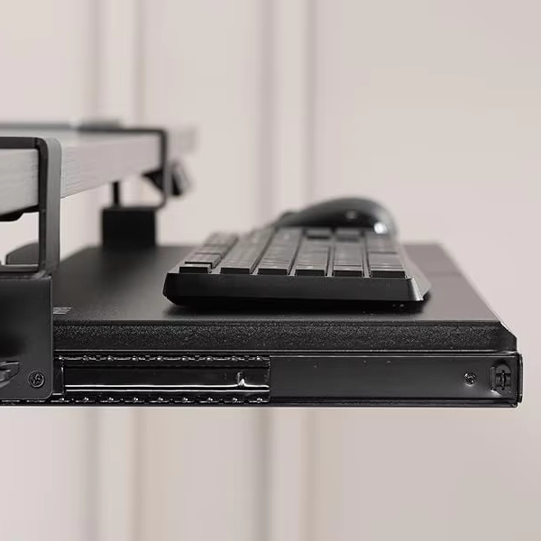Modern Steel Keyboard Tray under Desk Pull-Out Computer Keyboard Drawer with Mouse Tray for Bedroom Typing