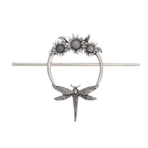 Pinza para el pelo vintage renacentista con luna creciente, hojas, cristal de amatista y borlas, estilo pagano, para mujer - Product Image 6