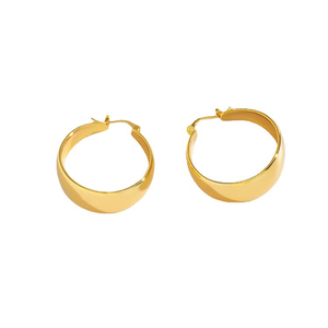 Luxury Style Gold Plated <strong>Large</strong> Stainless Steel <strong>Hoops</strong> Women's Chunky Earrings for Fashion Gift - Product Image 6