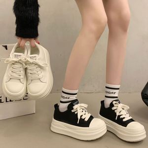 2026 Spring New Ladies Soft Leather White Platform Sneakers, Cushioned Flexible Soft <b>Sole</b> Height Boosting - Product Image 1
