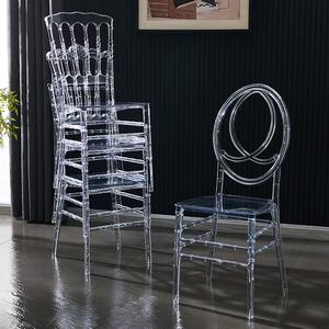 مصنع الجملة الفاخرة كرسي الكريستال واضحة الراتنج شفافة شيافاري كراسي واضحة للحزب - Product Image 2