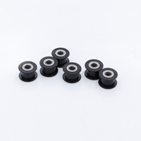 Polea Tensora GT2 20T de Aluminio Negro con Orificio de 5 mm con Rodamiento Sin Dientes para Correa Dentada de 6 mm y 10 mm de Ancho