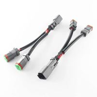 Adaptor Konektor Splitter Kabel Y-Shape Dual Output Deutsch DT DTP 2 Pin untuk Perakitan Kabel Elektronik Otomotif