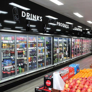 <span class=keywords><strong>Vitrine</strong></span> réfrigérée commerciale à 4 portes, multi-étagères, mince, avec portes vitrées, pour supermarché - Product Image 4