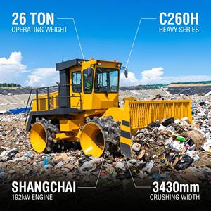 Compacteur de déchets entièrement équipé à bon prix, compacteur de déchets de 26 tonnes, compacteur de déchets pour dépon, rouleau compresseur de voirie - Product Image 1