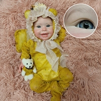 Poupée bébé réaliste en silicone souple de 18 pouces avec yeux en acrylique à bouche ouverte, corps entier, aspect authentique, anatomiquement correcte, modèle Reborn Fille