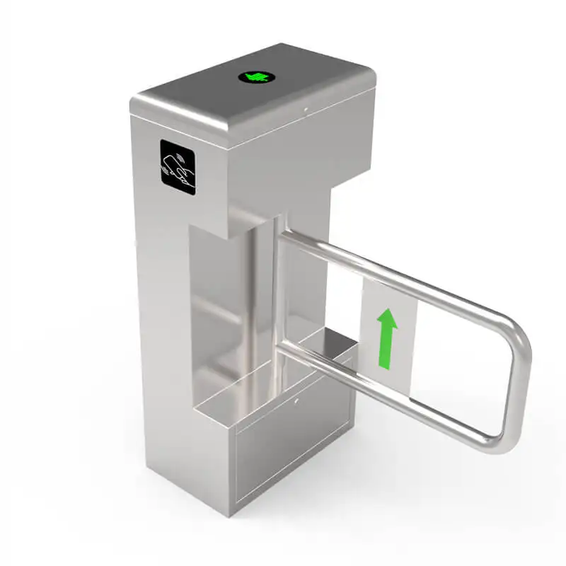 manufacture full auto gym security card swipe gate flap barrier face recognize one way swing turnstile