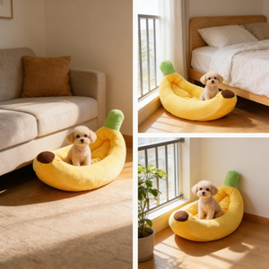 Herstellerangepasstes Bananenförmiges Hundehäuschen Niedliches Warmes Plüsch-Hundebett Dropshipping Haustierprodukte - Product Image 4