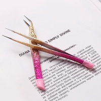 Pince à épiler multifonctionnelle à double extrémité de style japonais Outil d'autocollant d'ongle de manucure en acier inoxydable pour le pressage de silicone d'art d'ongle