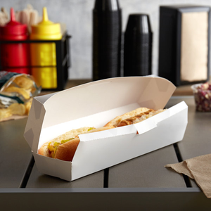 Boîte d'emballage alimentaire jetable en papier kraft biodégradable, conteneur à hot-dogs en forme de coquille, <span class=keywords><strong>assiette</strong></span> - Product Image 6