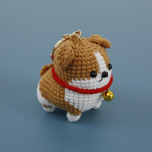 Mignon Fil Crochet Animaux Jouets Corgi Chien Porte-clés À La Main À Tricoter Pet Chien Poupée Porte-clés Pendentif Tricoté Chiot Crochet Porte-clés - Product Image 2