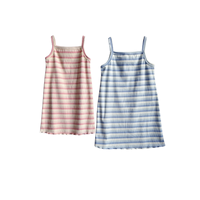 Robe d'été décontractée sans manches à fines bretelles en coton côtelé rayé pour bébés filles