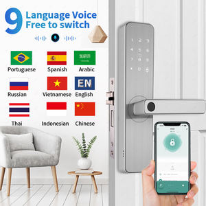 Serrures Biométriques Intelligentes pour Maison Connectée Tuya : Système d'Entrée Numérique Sans Clé, Poignée de Verrouillage à Empreinte Digitale, Carte Mémoire Numérique en Bois - Product Image 1