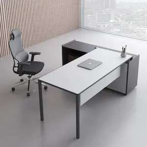 China Supply Jieao F88 Office Furniture White Color Manager CEO Executive Desk L Shape Office Table