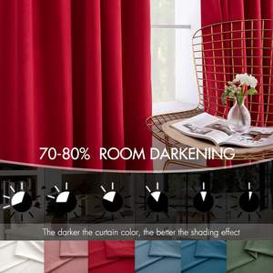 <span class=keywords><strong>Tende</strong></span> Natalizie in Velluto di Cotone, Lunghezza 244 cm, 2 Pannelli, Moderne ed Ecologiche, con Pieghe a Pizzico, Isolanti Termiche e Oscuranti - Product Image 4