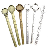Règle signet plateau de base cabochon base ébauches paramètres et verre cabochon camée bijoux à bricoler soi-même faisant des accessoires