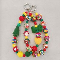 Perles de Noël en acrylique 16 mm opalescentes Père Noël, lot en vrac et perles en vrac en gros pour la fabrication de bijoux DIY et les fournitures d'artisanat