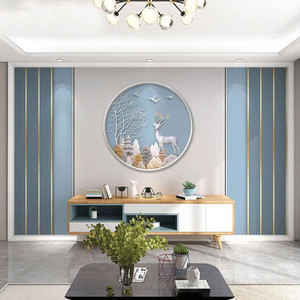 Tùy Chỉnh Hình Ảnh Hình Nền Hươu Sang Trọng Bức Tranh Tường Phòng Ngủ Hiện Đại Phòng Khách Sofa TV Nền Vàng 3D Tường Nghệ Thuật Bích Họa Thiết Kế Đồ Họa - Product Image 3