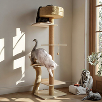 Arbre à chat XXL moderne et écologique avec 4 niveaux, ensemble de maison de luxe pour chat, griffoir, lits pour chats, emballage en carton, toutes saisons