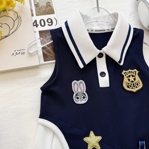 Robe d'été 2026 pour filles, édition coréenne, style polo dessin animé, <span class=keywords><strong>jupe</strong></span> plissée style collège pour petites filles - Product Image 5