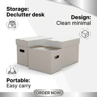 Boîtes d'archives robustes, durables, portables, en carton ondulé, avec logo personnalisé, laminage mat, doublure en éponge, revêtement UV