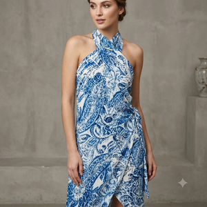 OEM ODM Midi Paisley para Mujer, Ropa Urbana Elegante, Prenda Sostenible Lavable, Silueta en A, Tejido de Vietnam - Product Image 1