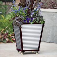 Bac à plantes carré en alliage d'aluminium écologique au design moderne pour parcs municipaux, jardins, rues et aménagements urbains