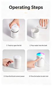 Portable USB Car Humidifier Cool Mist Humidifier Mini Air Humidifier Car Aroma Diffuser <b>Essential</b> Oil Diffuser LED Night Light - Product Image 6