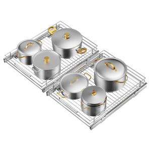 ตู้ครัวแบบตั้งพื้นปรับระดับได้ทันสมัย เป็นมิตรกับสิ่งแวดล้อม พร้อมชั้นวางหม้อแบบฝังในตัว ชั้นวางฝาหม้อแบบยืดหดได้ และชั้นจัดระเบียบในครัว - Product Image 6