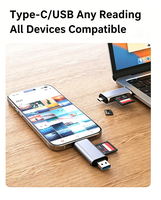 Lector de Tarjetas USB2.0 3.0 2 en 1 Personalizado de Fábrica para Tarjetas SD y TF, Lector de Memoria, Adaptador de Escritura Multitarjeta, Unidad Flash OEM