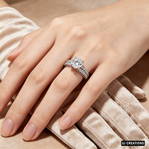 Personnalisé S925 | 10K | 14K | Bague de mariage en or massif 18 carats avec diamant rond de 1 carat cultivé en laboratoire, taille brillant, qualité VVS-VS - Product Image 5