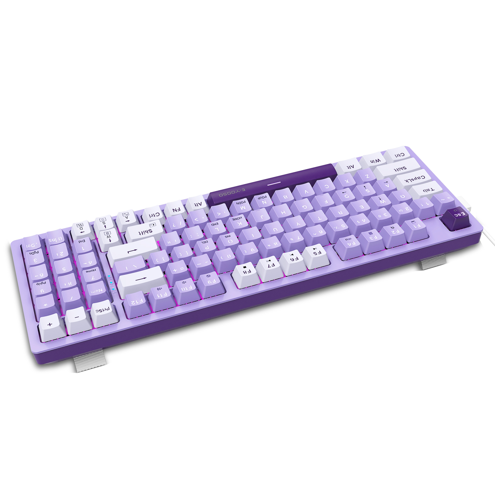 ワイヤードメカニカルキーボードE-yooso Z-94パープル取り外し可能USB