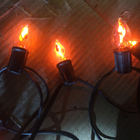 Guirlande lumineuse de noël C7, flamme scintillante, mariage, café, Patio extérieur, jardin avec câble noir