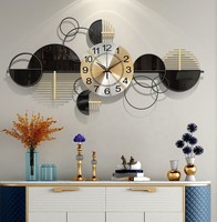 Horloge Murale Luxe Léger, Décoration de Maison Personnalité Créative en Fer Forgé pour Salon