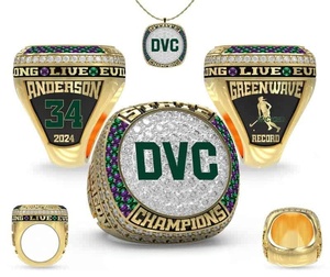 แหวนโลหะผสมชุบทองคำสีกุหลาบสำหรับแชมป์เบสบอลเยาวชนแบบกำหนดเอง - Product Image 2