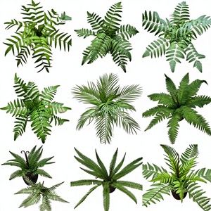 Fougère artificielle, grand bouquet <span class=keywords><strong>de</strong></span> feuilles persanes, <span class=keywords><strong>palmier</strong></span> Areca, fougère nid d'oiseau, Nephrolepis, herbe <span class=keywords><strong>de</strong></span> colline, plantes décoratives pour aménagement paysager - Product Image 1