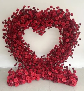 Hari Valentine perlengkapan pesta pernikahan pemotretan dekorasi hati bingkai bunga lengkungan latar belakang karangan bunga latar belakang luar ruangan - Product Image 2