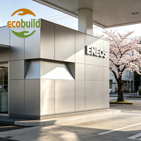 Panneau composite en aluminium Ecobuild Factory Grooving Alucobond pour mur extérieur de station-service, 4 mm, 4x8, matériau de façade, panneau composite en aluminium ACM