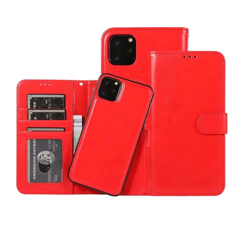 2 in 1 abnehmbare PC Lederschatulle Telefonhülle für iPhone 15 Pro Max für iPhone SE Buchstil Brieftasche Klapphülle