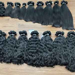 Paquetes de cabello crudo Extensión de cabello humano vietnamita color negro natural máquina ondulada natural trama Doble - Product Image 6