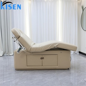 Table de beauté Kisen personnalisée, table à cils électrique, lit de salon de beauté réglable avec armoire pour personnes corpulentes - Product Image 3